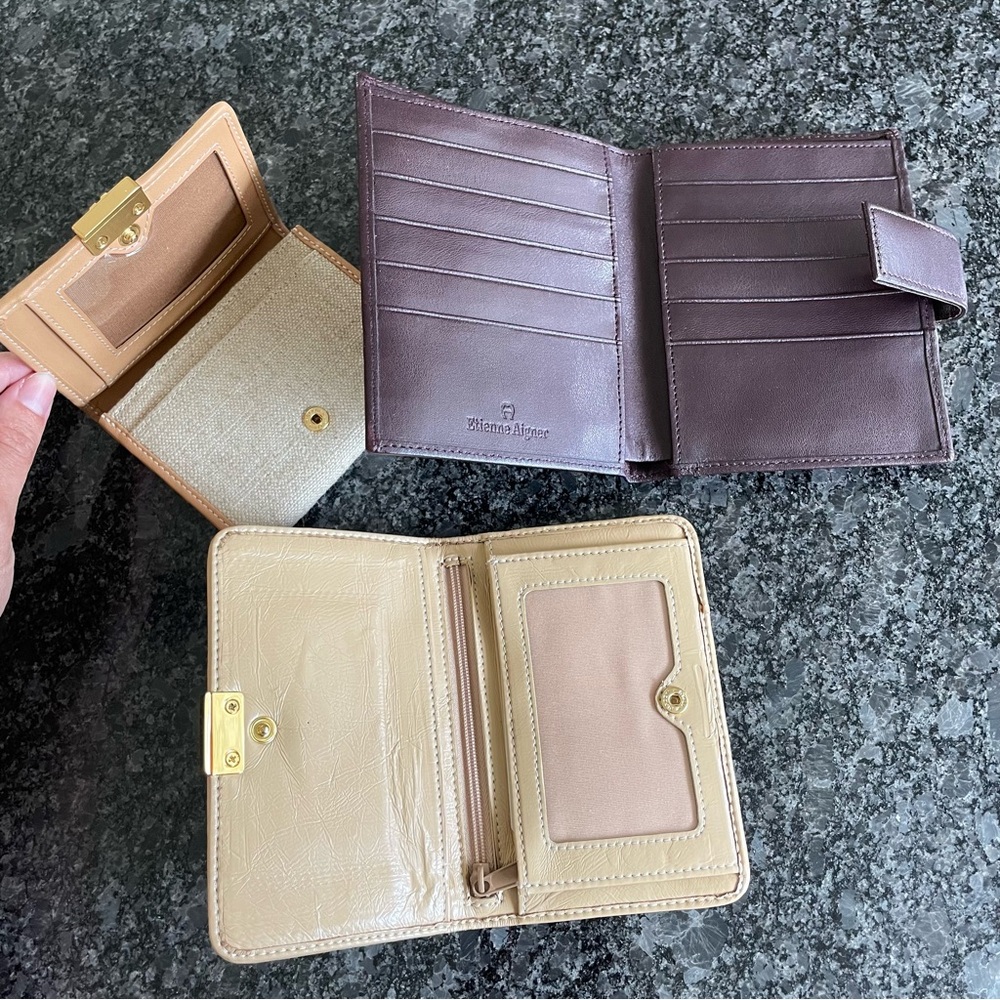 Beige Leather Wallet Trio by Etienne Aigner - Picture 5 of 8